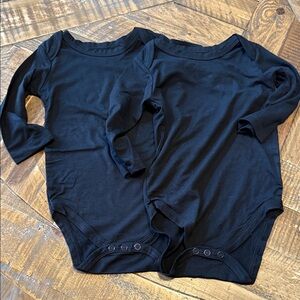 Black Long Sleeve Baby Onsie Set of 2